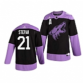 Coyotes 21 Derek Stepan Black Purple Hockey Fights Cancer Adidas Jersey Dzhi,baseball caps,new era cap wholesale,wholesale hats